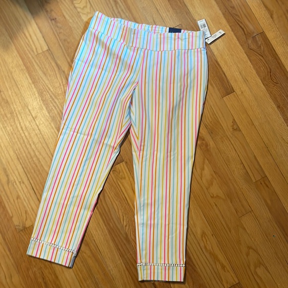 NWT Crown and Ivy Kardi striped ankle pants sizes 16W - Picture 3 of 5